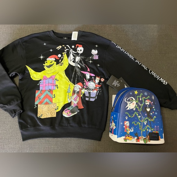 COPY - New Disney Nightmare Before Christmas Loungefly and Sweatshirt Backpacks